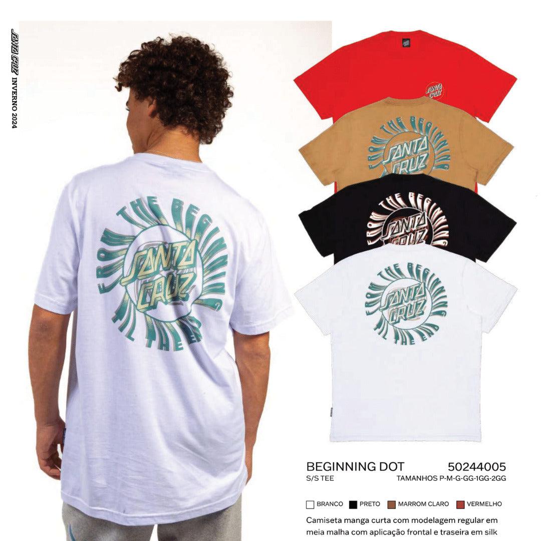 Camiseta Santa Cruz skate BEGINNING DOT SS -  Branca/white