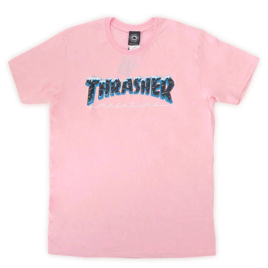 Camiseta Thrasher Magazine Black Ice Logo - Rosa