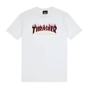 Camiseta Thrasher magazine Double FLAME LOGO white