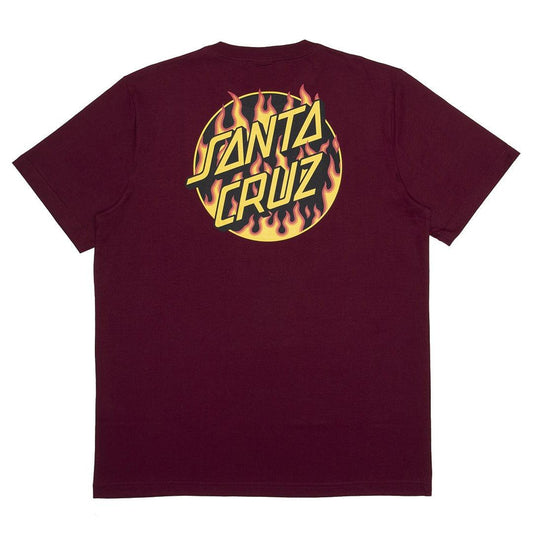 Camiseta Thrasher x  Santa Cruz Flame Dot Collab Bordo