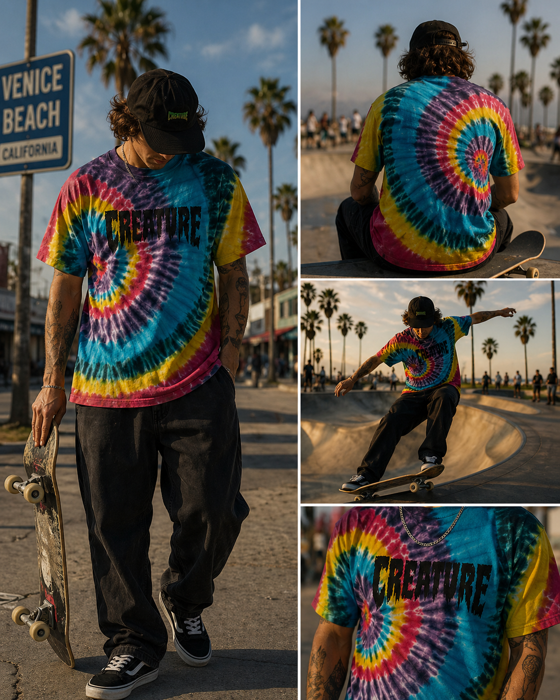 Camiseta Creature ESPECIAL SHREDDED TIE DYE - Colorfull