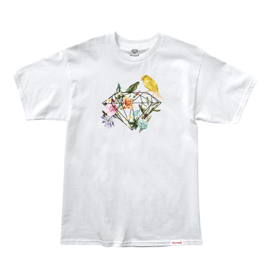 Camiseta Diamond Supply - CANARY FLOWERS TEE - White/ Branca