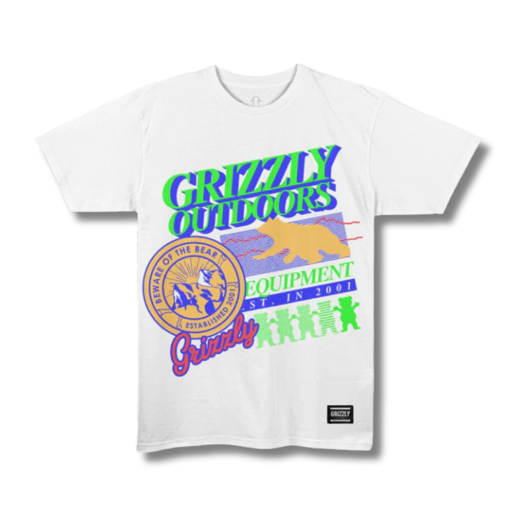 Camiseta Grizzly Neon Trail Ss Tee White/Branco