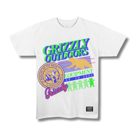 Camiseta Grizzly Neon Trail Ss Tee White/Branco
