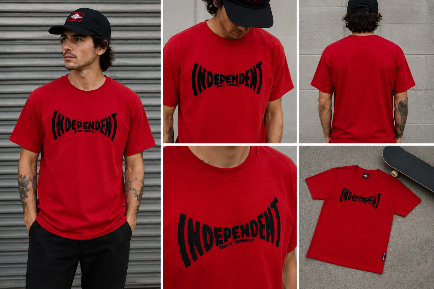 Camiseta Independent Trucks Span Logo - Vermelho/RED