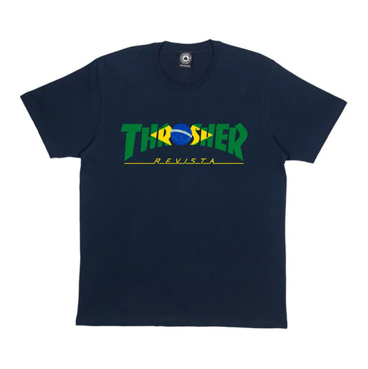 Camiseta Thrasher Brazil Revista Blue/Azul Marinho