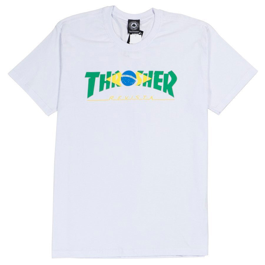Camiseta Thrasher Brazil Revista White/Branca