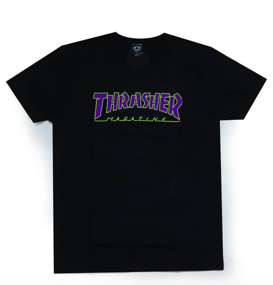 Camiseta Thrasher  OUTLINED - Black/Preto