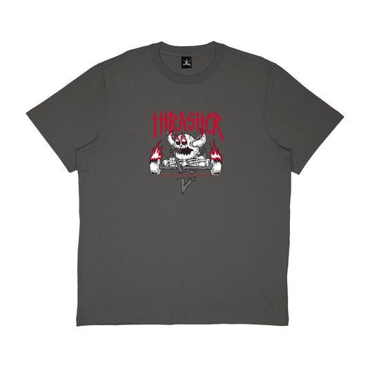 Camiseta Thrasher  TOY MACHINE MONSTER-GRAM - Grey/Cinza