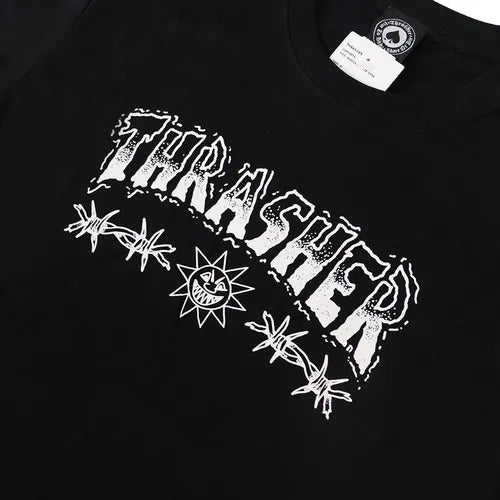 Camiseta Thrasher magazine   BARBED WIRE - BLACK/PRETO