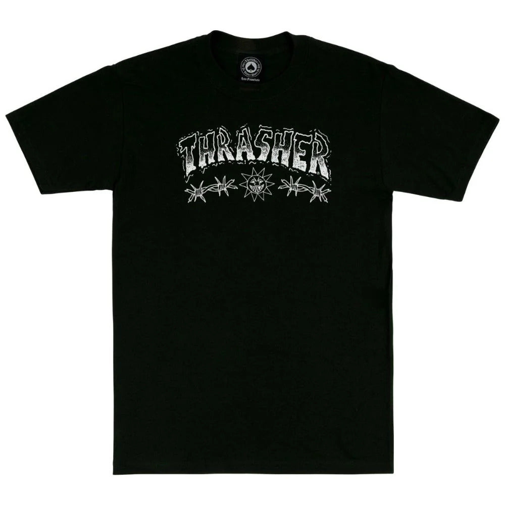Camiseta Thrasher magazine   BARBED WIRE - BLACK/PRETO