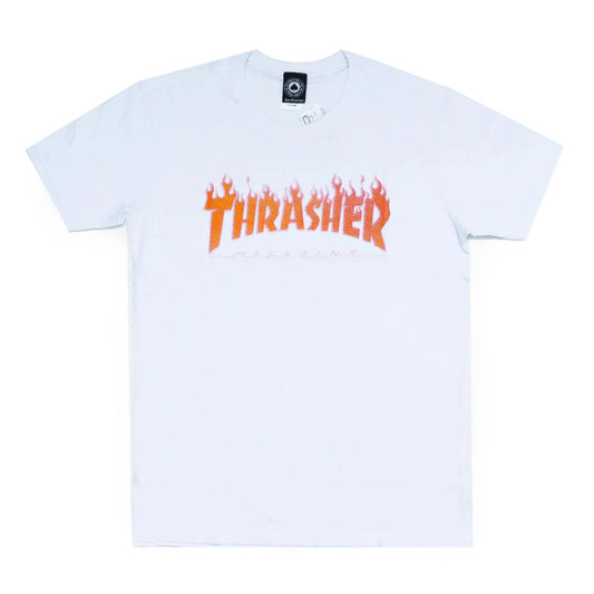 Camiseta Thrasher magazine FLAME HALFTONE - White/Branco