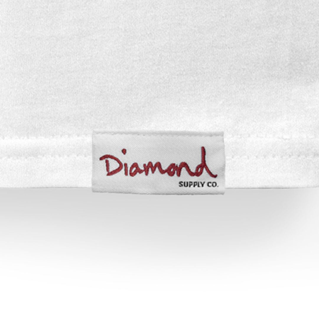 Camiseta Diamond Supply - SKULL TAIL GRAB TEE -  WHITE/BRANCO