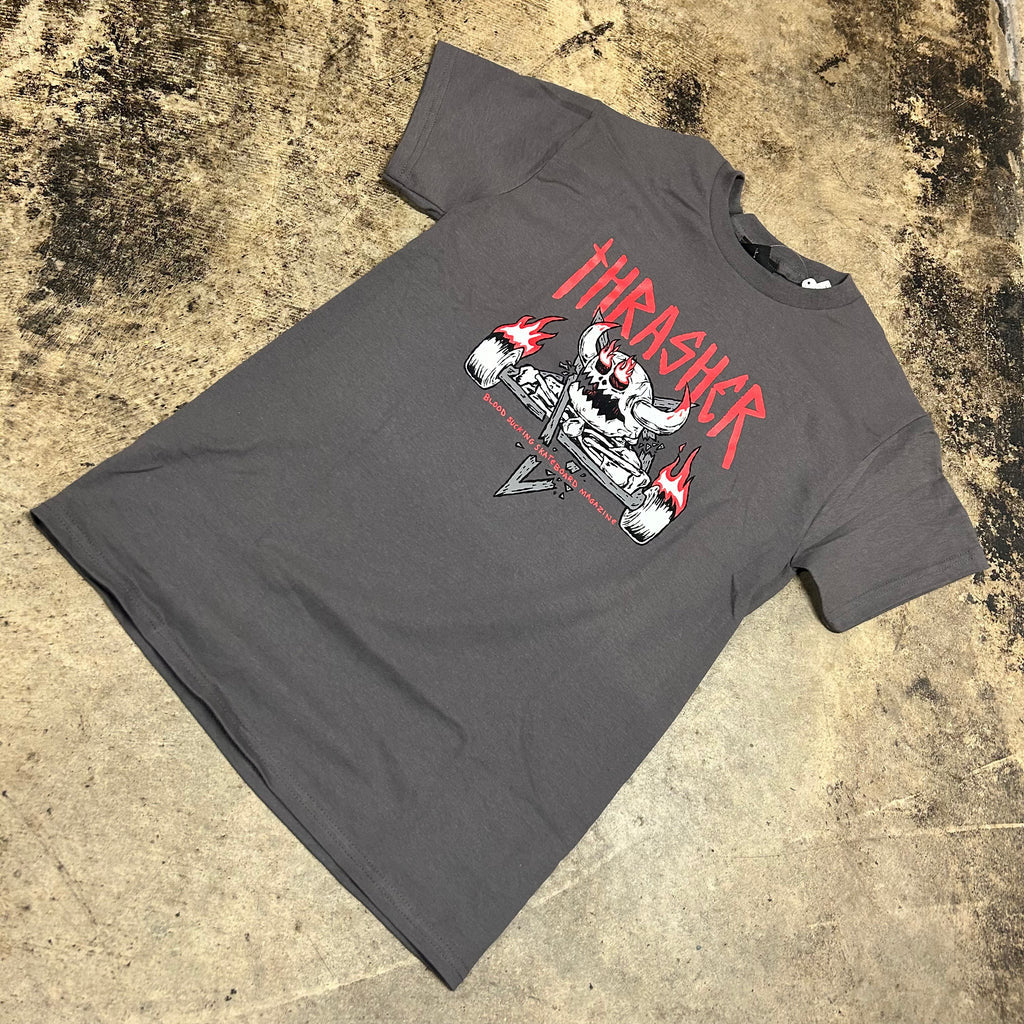 Camiseta Thrasher  TOY MACHINE MONSTER-GRAM - Grey/Cinza