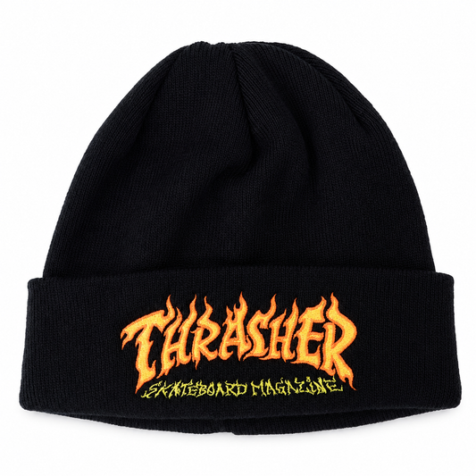 Touca Thasher Fire Logo - Black/Preto