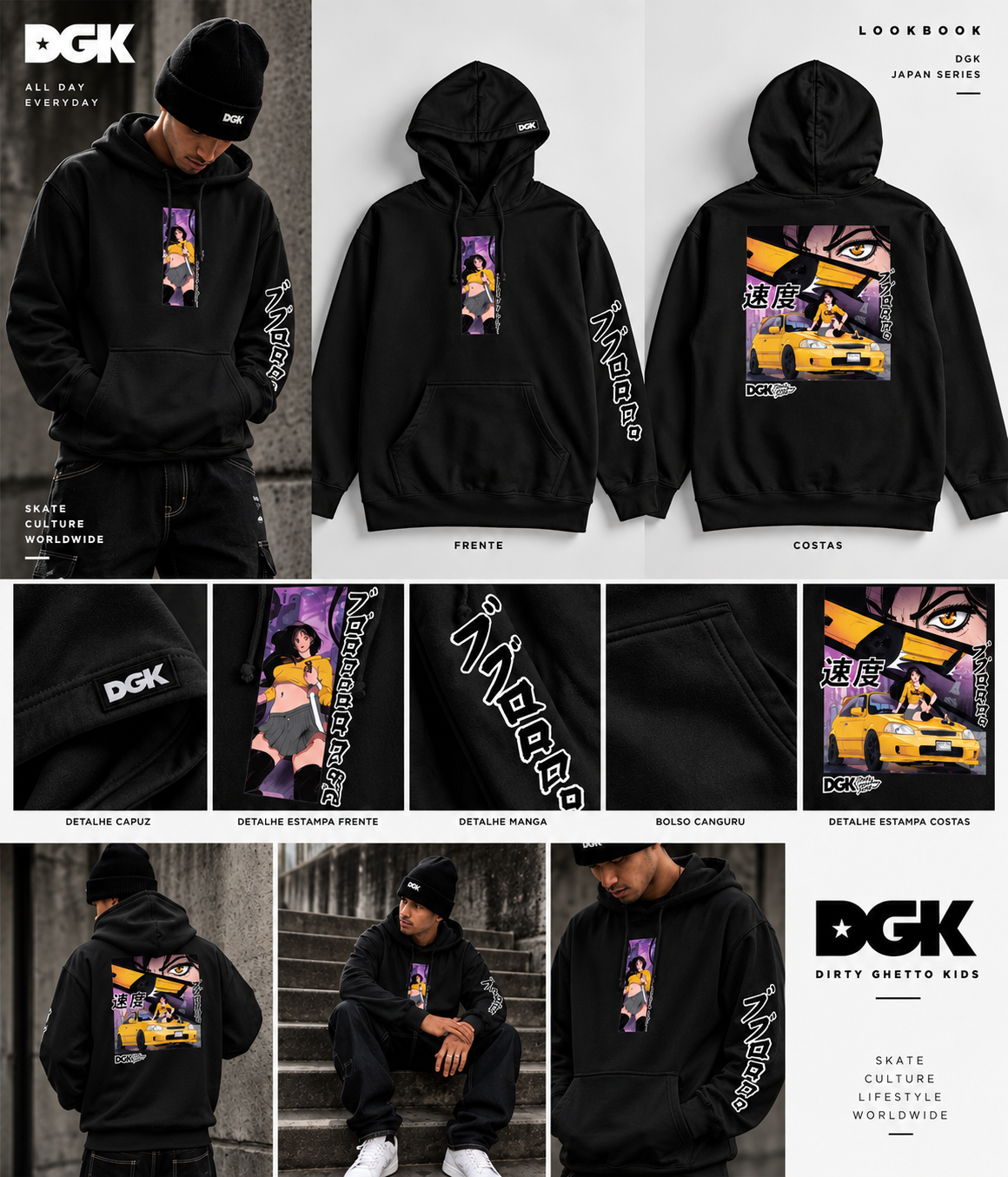 Moletom DGK importado Killin" Hooded Fleece Black/Preto