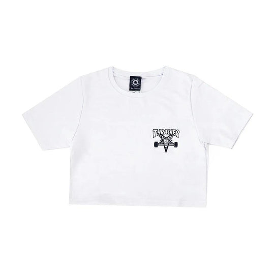 Cropped Thrasher Moletinho - Skategoat - White/Branca