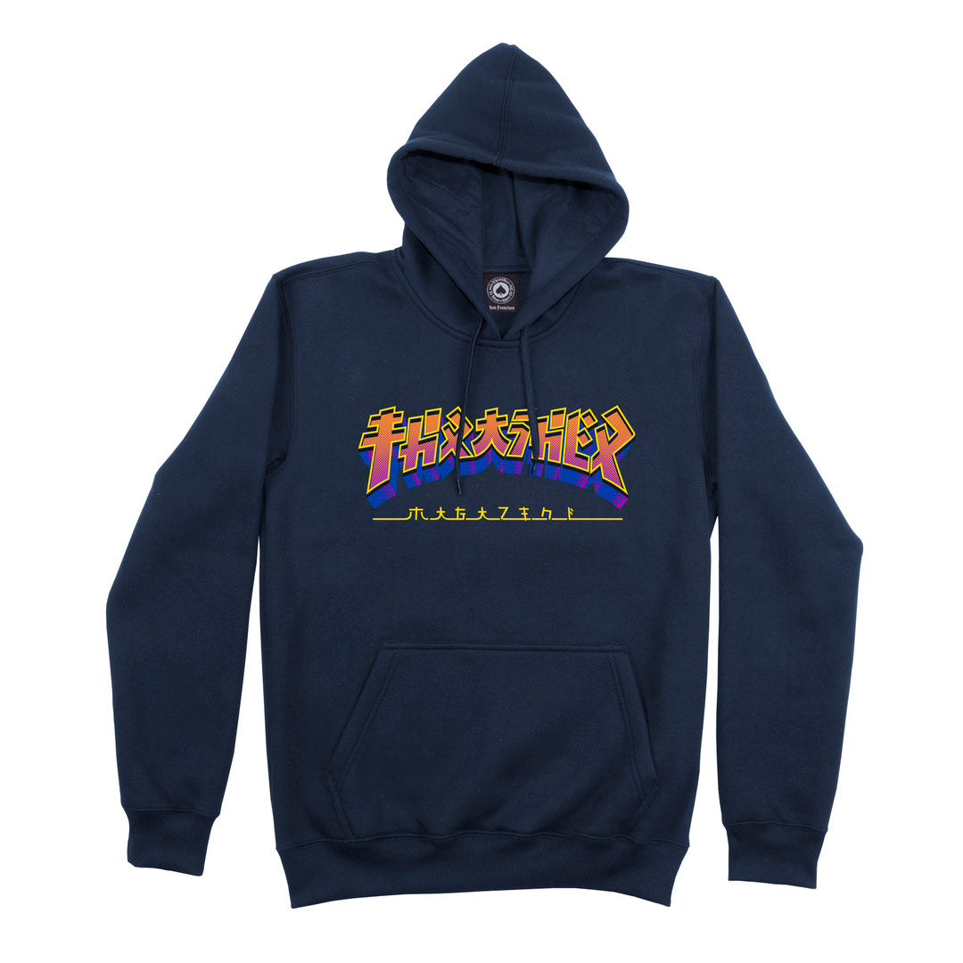 MOLETOM THRASHER CANGURU FECHADO GODZILLA BURST - Blue/ Azul Marinho