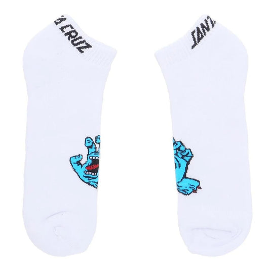 Meia Santa Cruz Skateboard Screaming Hand Invisivel  White/Branco