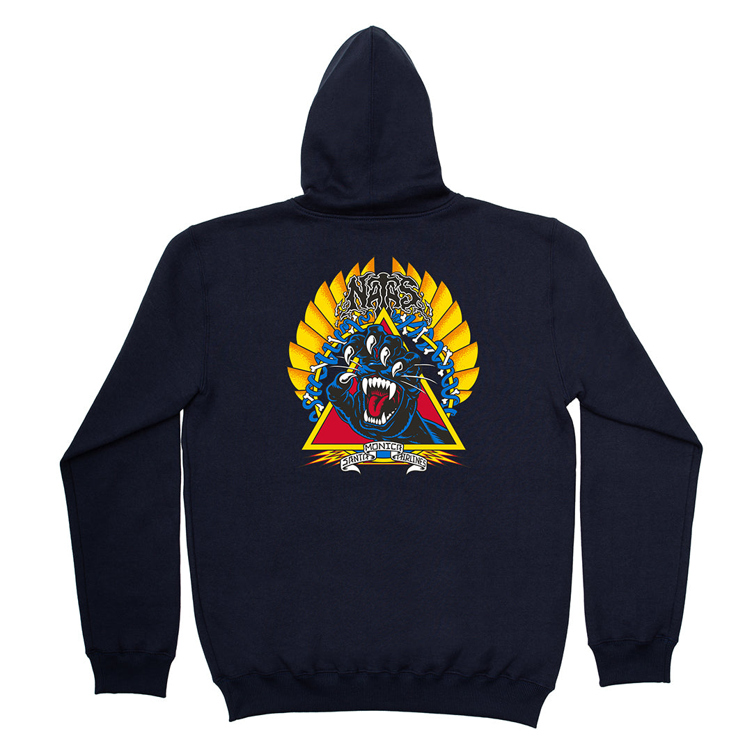 Moletom Santa Cruz Canguru fechado NATAS SCREAMING PANTHER HOOD - Azul Marinho