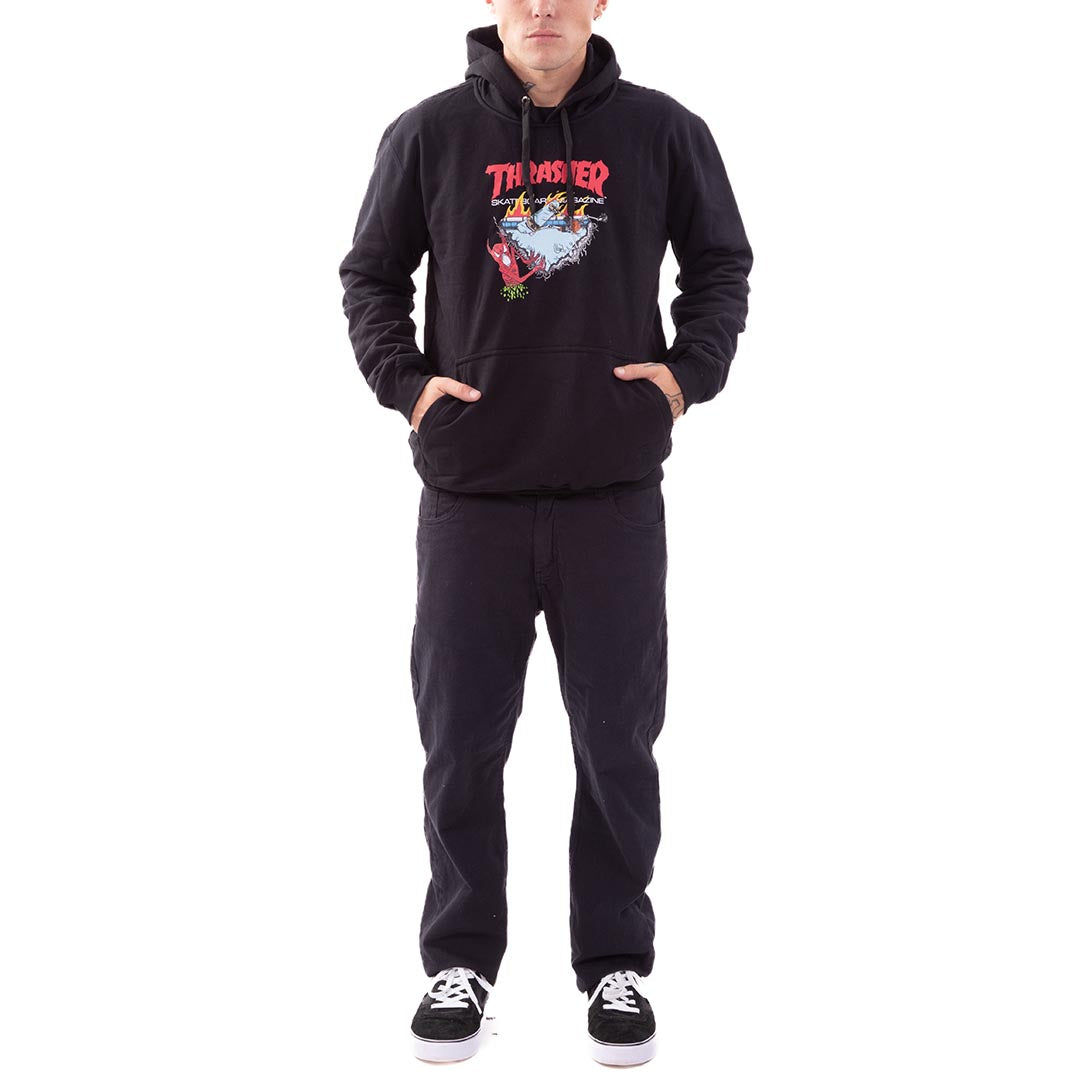 Moletom THRASHER Canguru Fechado Neckface 500 – Preto/Black