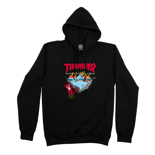 Moletom THRASHER Canguru Fechado Neckface 500 – Preto/Black
