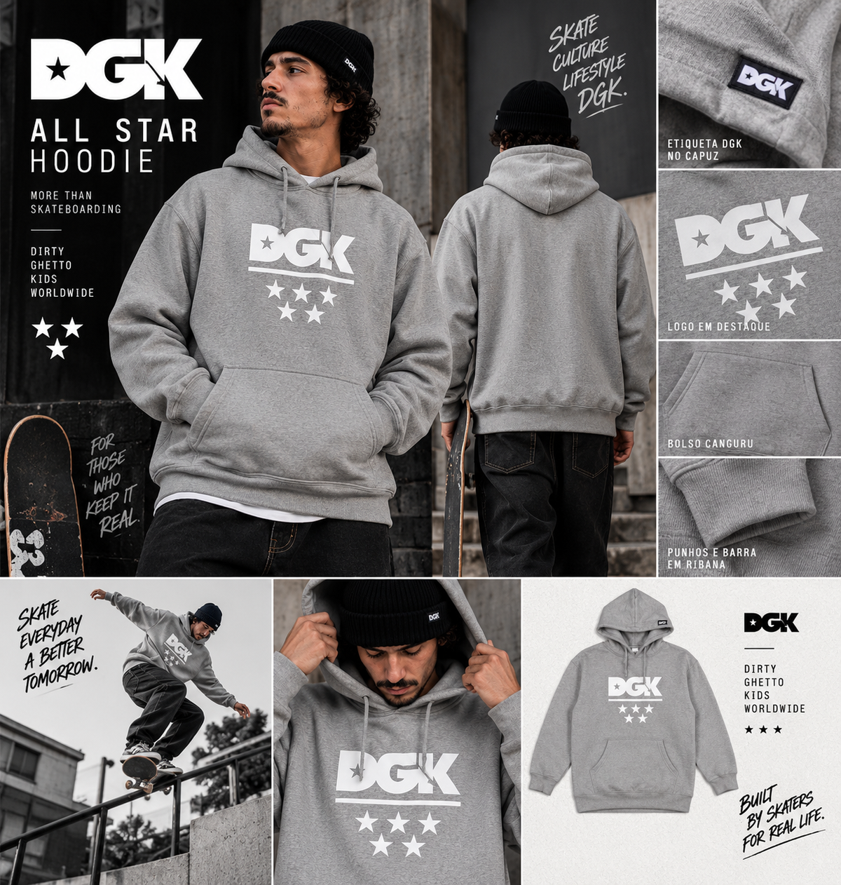 Moletom DGK importado Allstar Cinza/Grey