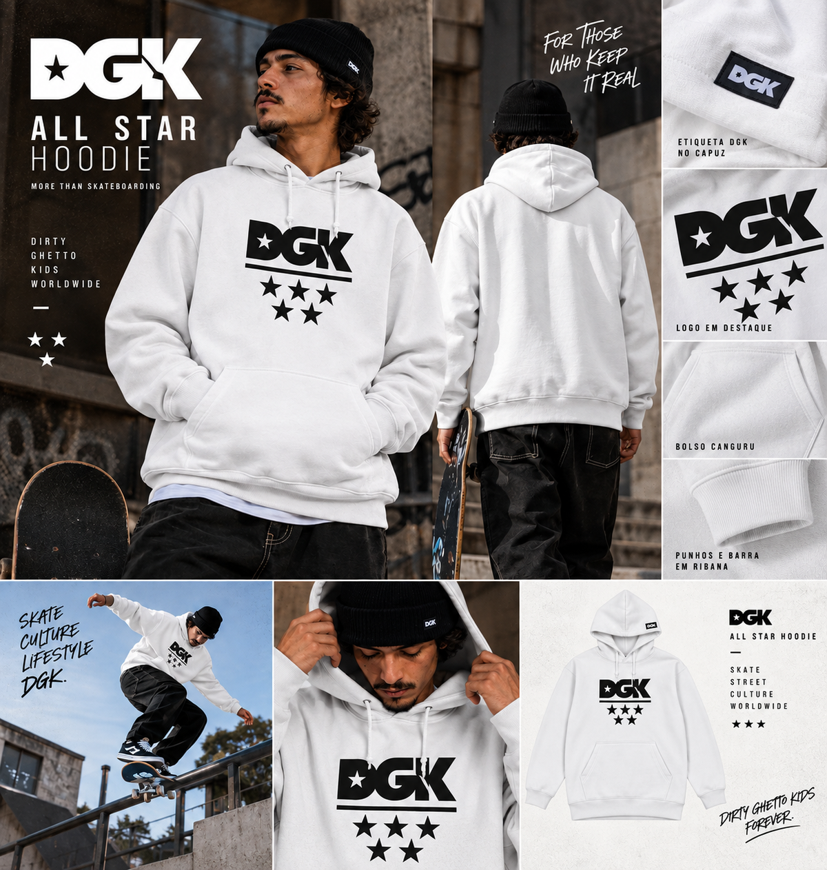 Moletom DGK importado Allstar White/Branco