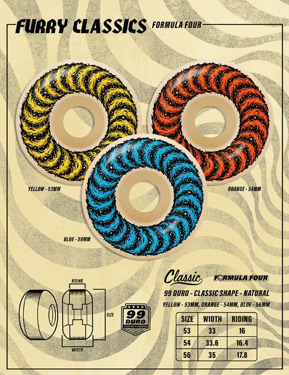 Roda Spitfire F4 Classic Grimple Furry CLS 99D - 53mm