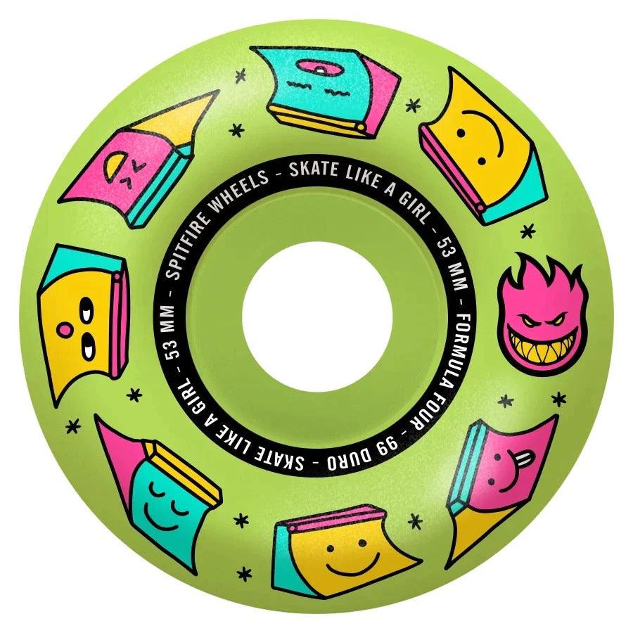 Roda Spitfire F4  Glow Green Classic Like a Girl - 53mm