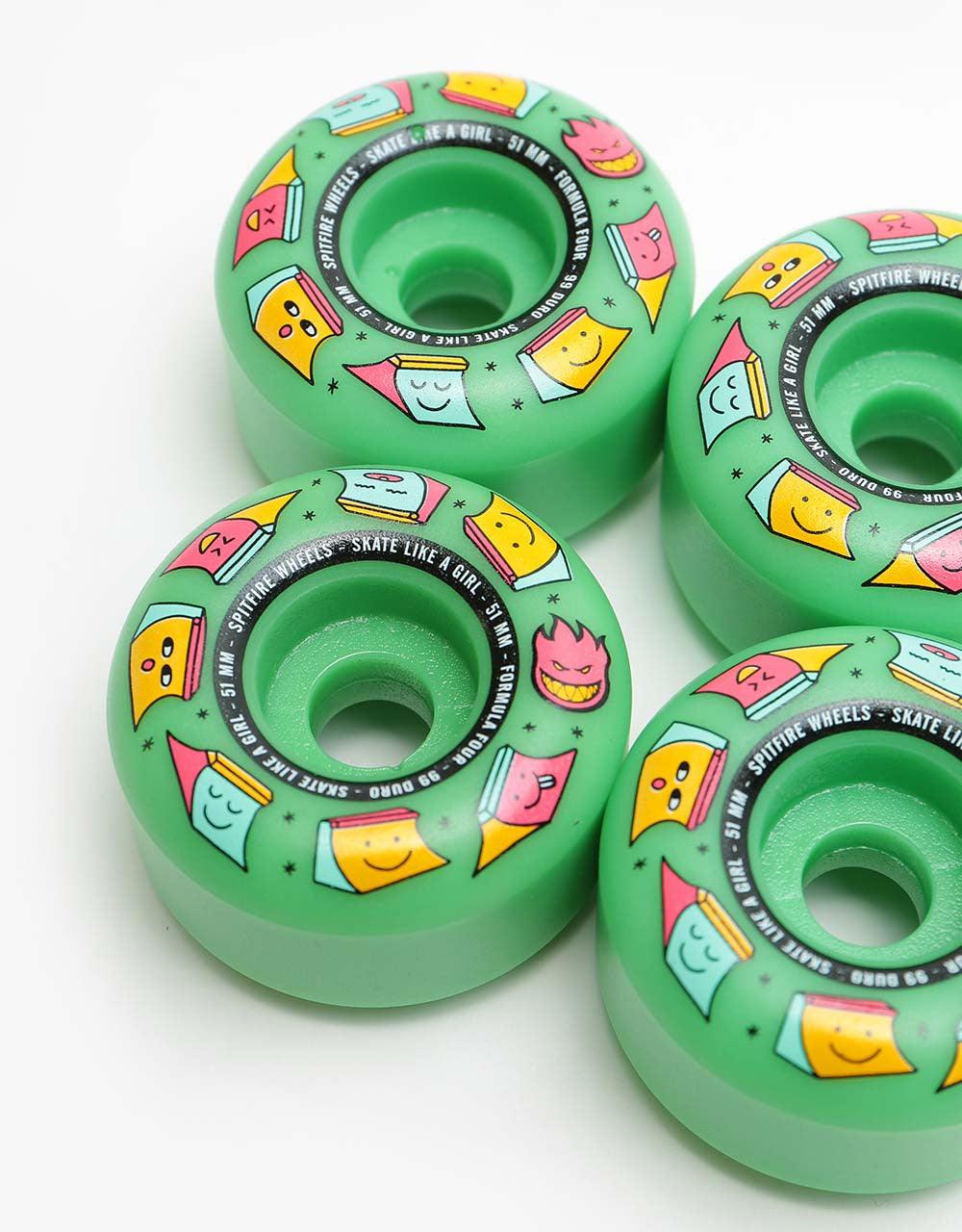 Roda Spitfire F4  Glow Green Classic Like a Girl - 53mm