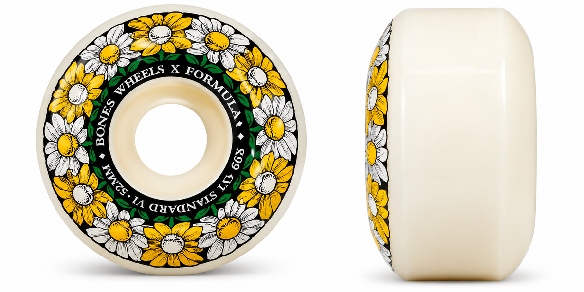 Roda Bones wheels X-Formula PUSHIN DAISIES V1 99A WHEELS 52MM