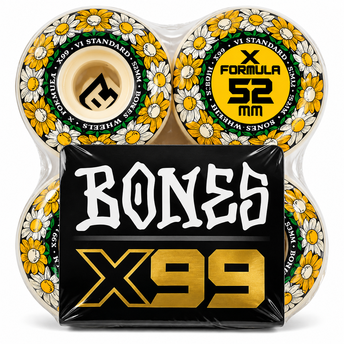 Roda Bones wheels X-Formula PUSHIN DAISIES V1 99A WHEELS 52MM