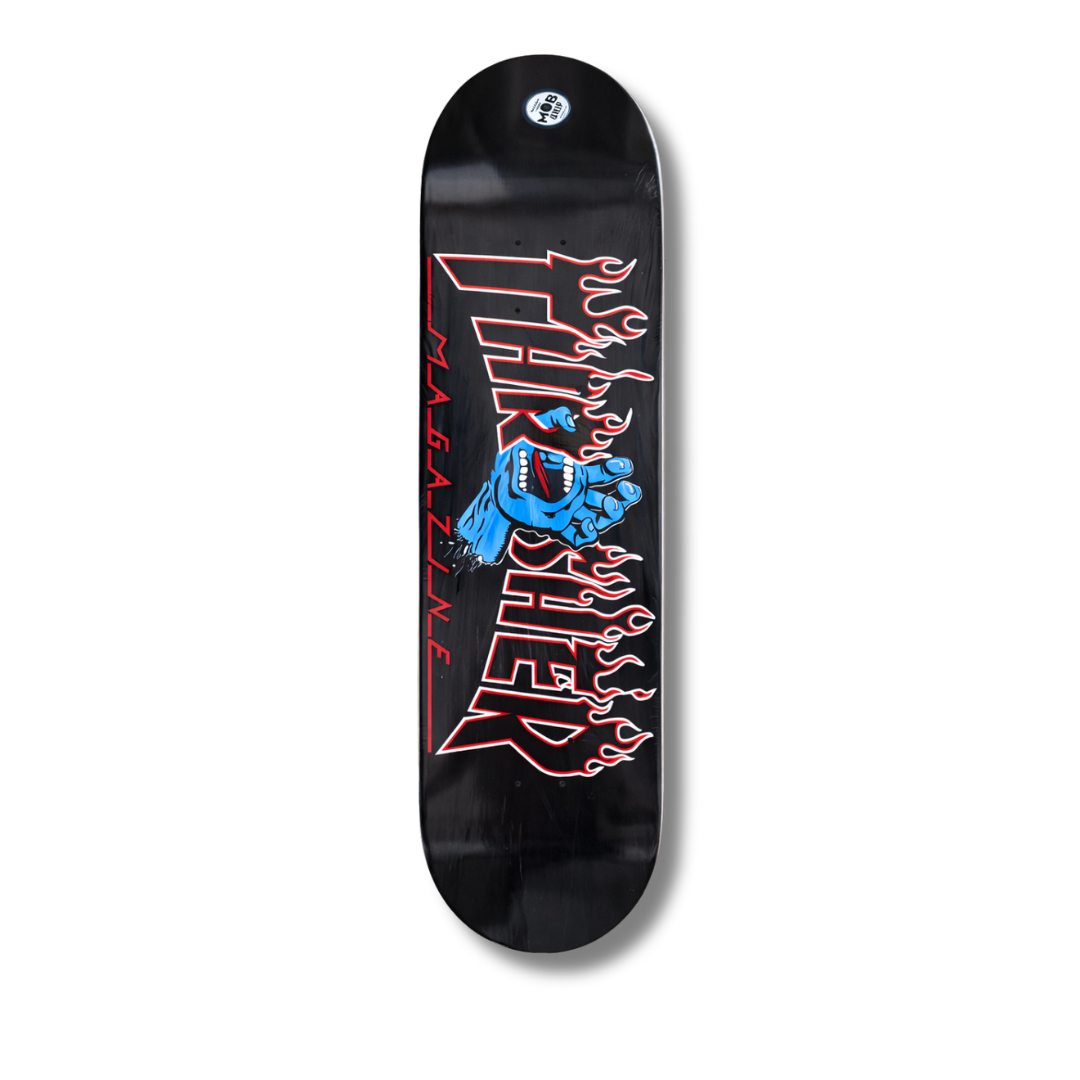 SHAPE IMPORTADO SANTA CRUZ MAPLE THRASHER  SCREAMING FLAME LOGO 8.5" +  Lixa Gringa já Aplicada