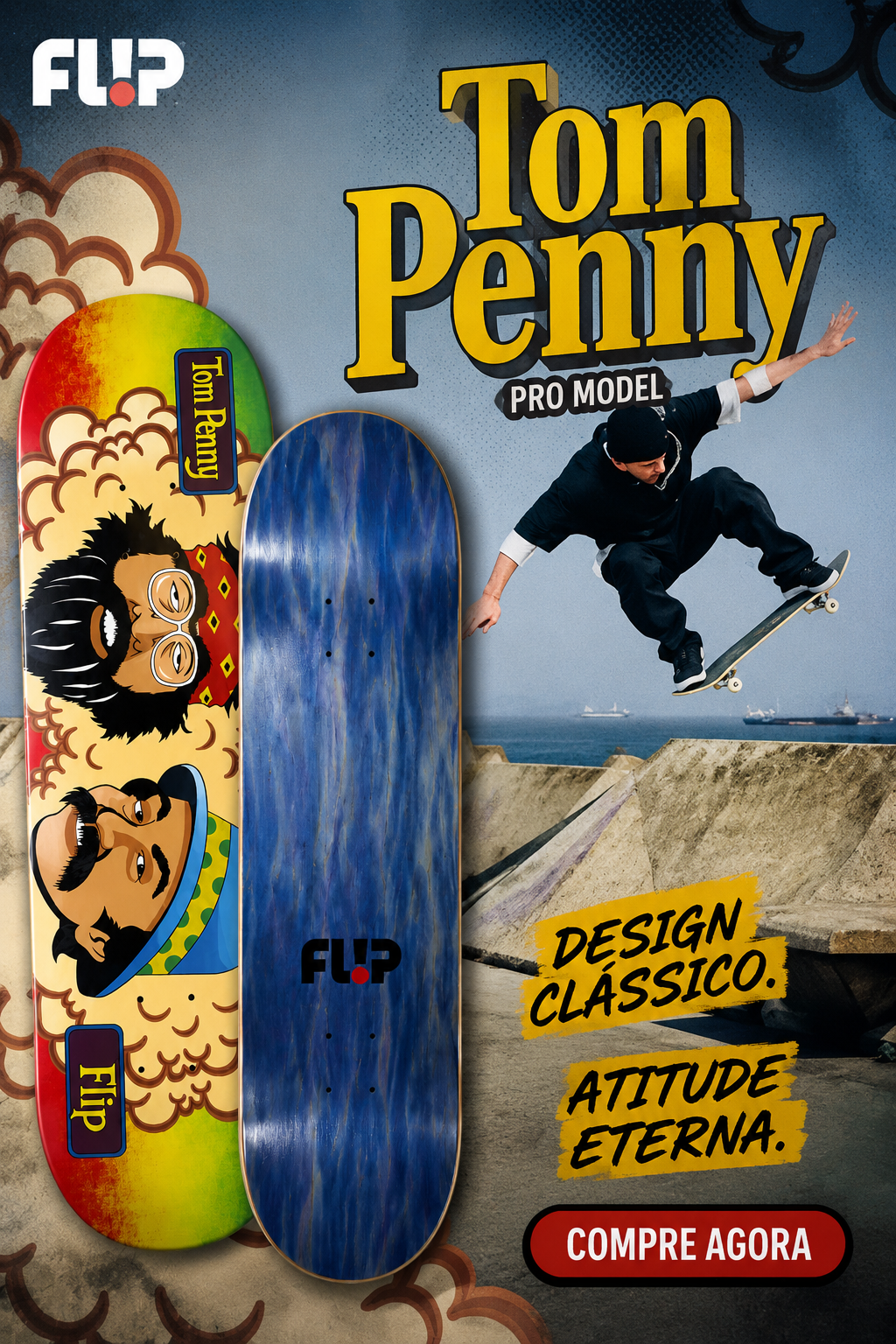 Shape FLIP Skateboards Maple Tom Penny Tye Die 8.5"
