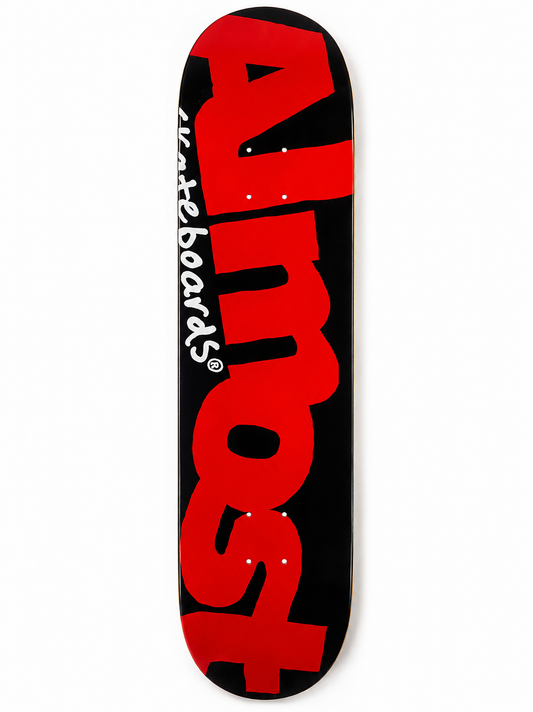 Shape Maple Almost Skateboard  Color Logo Black/Red  Resin-7  8.25"