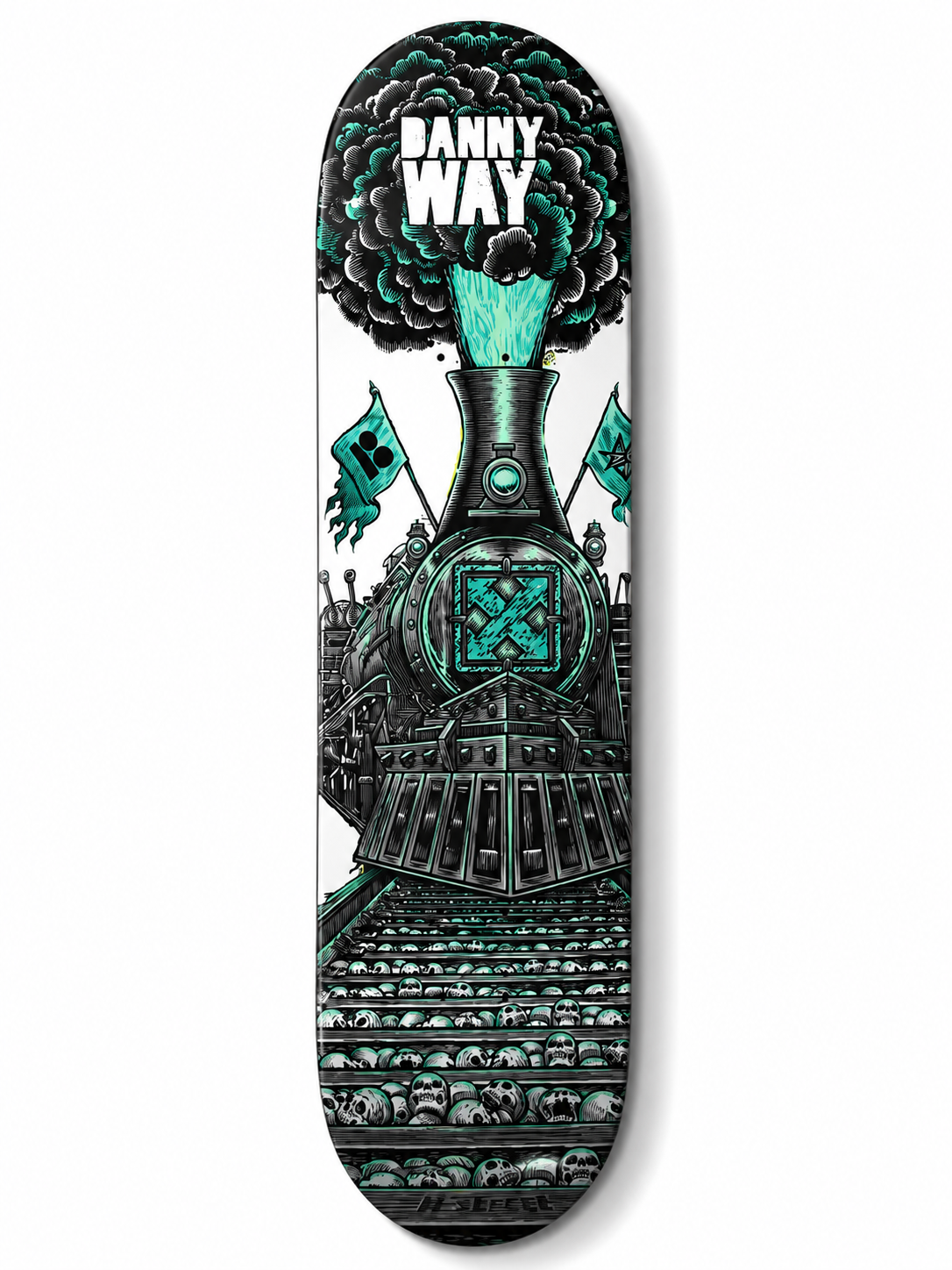 Shape importado H-Street Danny way HEAVY TRAIN White/blue Resin-7  8.0"