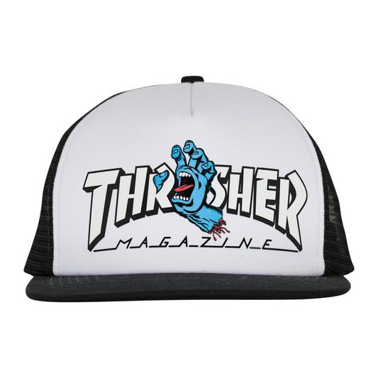 Boné Screaming Logo Trucker Collab Santa Cruz x Thrasher white