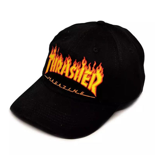 Boné Thrasher Dad Hat Flame Logo Black - Dreamin Shop BR