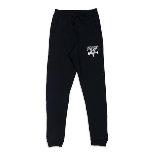 Calça Feminina Thrasher Moletinho - Skategoat - Black/Preto - Dreamin Shop BR