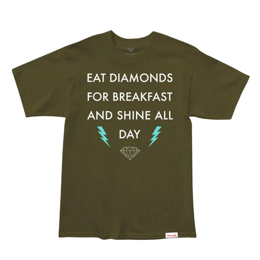 Camiseta Diamond Supply - BREAKFAST TEE - Verde MIlitar - Dreamin Shop BR