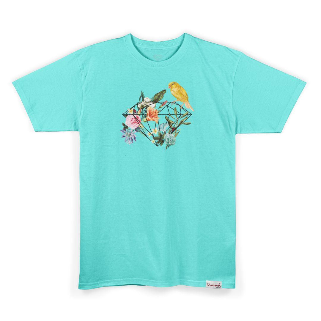 Camiseta Diamond Supply - CANARY FLOWERS TEE - Diamond Blue/ Azul Claro - Dreamin Shop BR