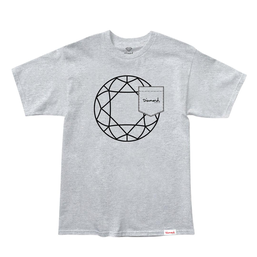 Camiseta Diamond Supply - GEM OUTLINE POCKET TEE - Grey - Dreamin Shop BR