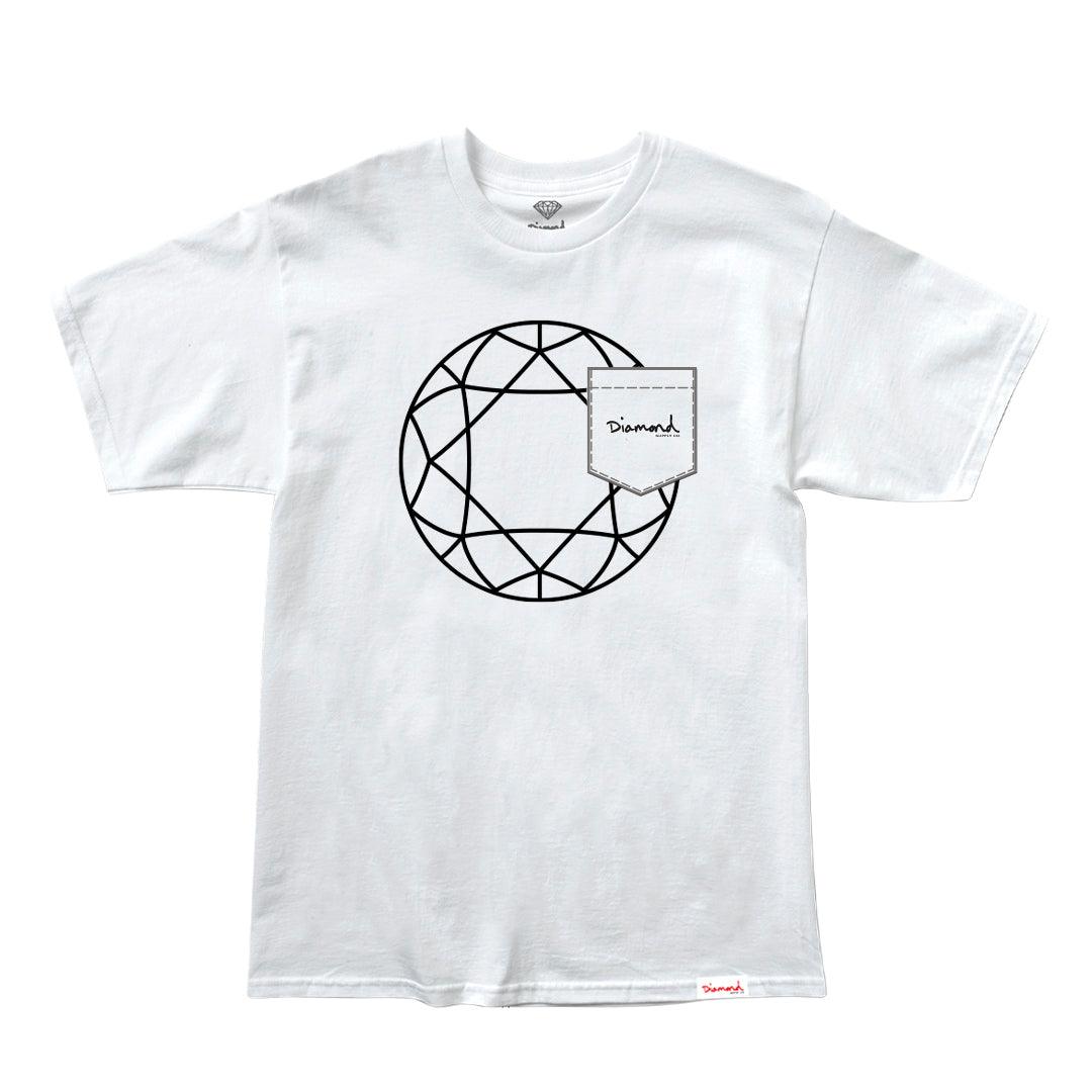 Camiseta Diamond Supply - GEM OUTLINE POCKET TEE - White/Branco - Dreamin Shop BR