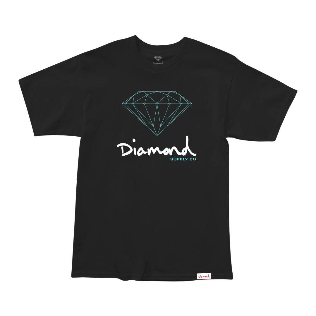 Camiseta Diamond Supply - OG SIGN TEE - Black/Preto - Dreamin Shop BR