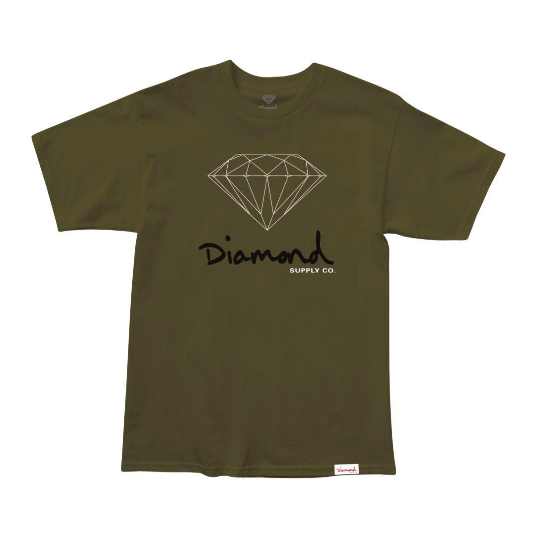 Camiseta Diamond Supply - OG SIGN TEE - Militar Green/ Verde militar - Dreamin Shop BR