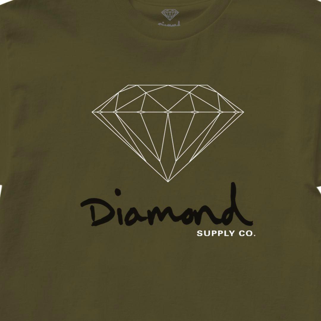 Camiseta Diamond Supply - OG SIGN TEE - Militar Green/ Verde militar - Dreamin Shop BR