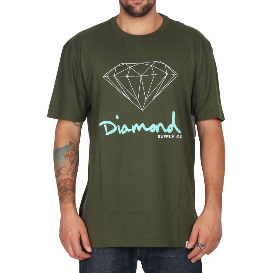 Camiseta Diamond Supply - OG SIGN TEE - Militar Green/ Verde militar - Dreamin Shop BR