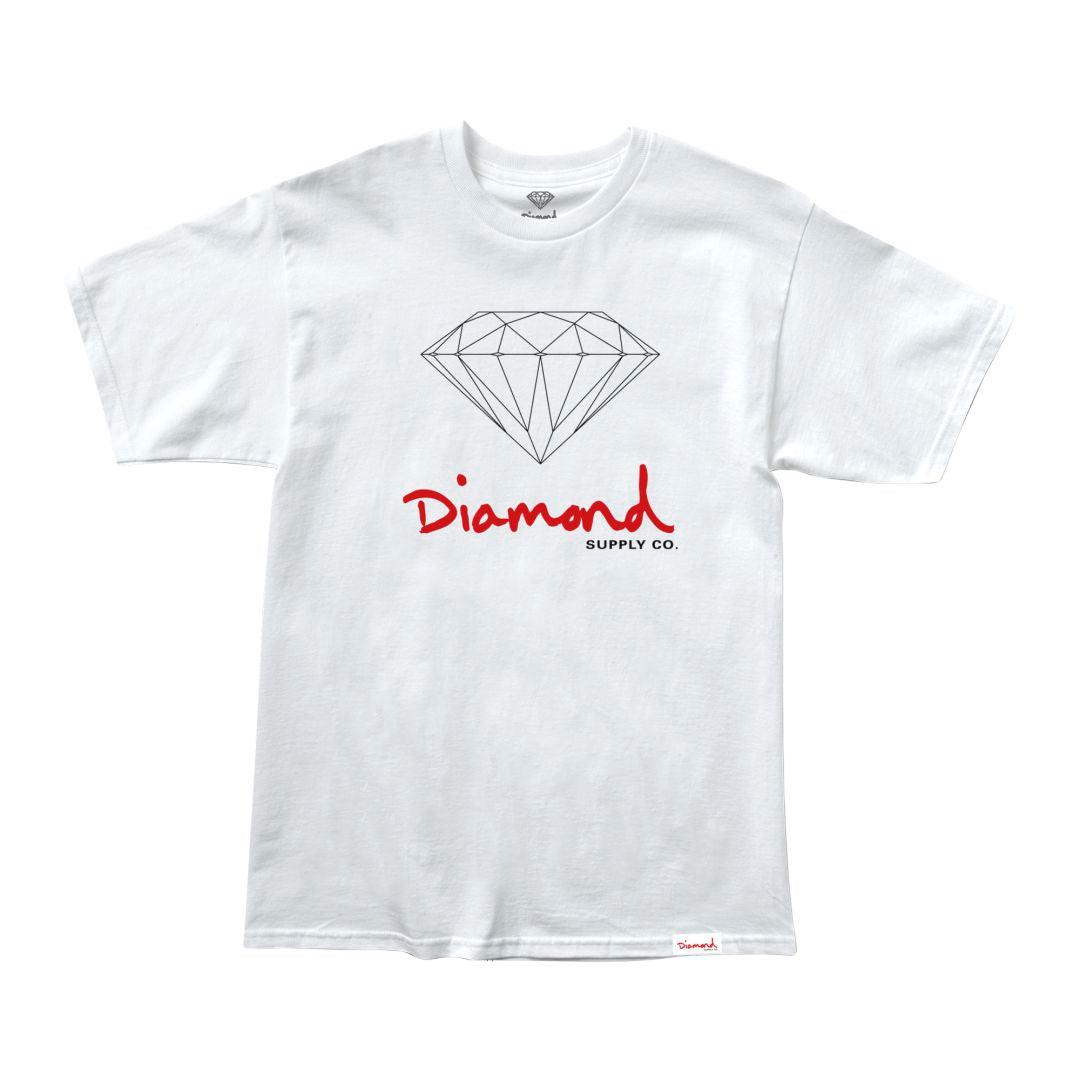 Camiseta Diamond Supply - OG SIGN TEE - White/Branco - Dreamin Shop BR