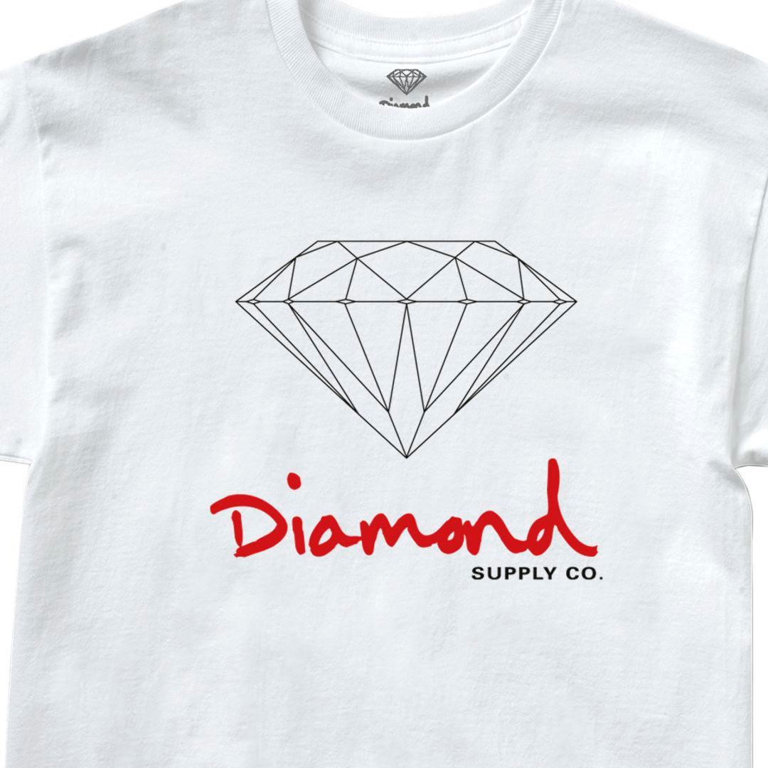 Camiseta Diamond Supply - OG SIGN TEE - White/Branco - Dreamin Shop BR